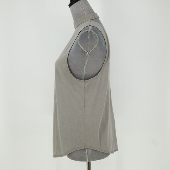 Chaser Top Womens Medium Gray Blouse Stretch Knit Open Back Sleeveless New - Picture 13 of 14